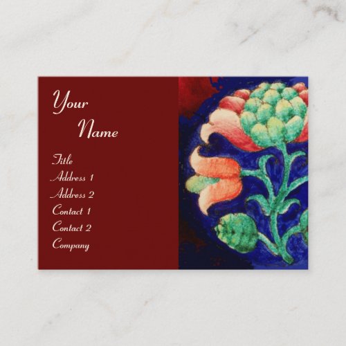 FLORAL  green red blue orange Business Card