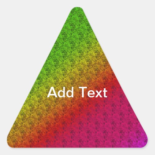 Floral Green Red Rainbow Gradient Diagonal Blend Triangle Sticker