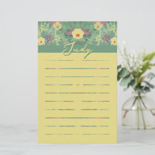 Floral Green Stationery