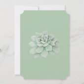 Floral Green Succulent Cactus Wedding Invitation (Back)