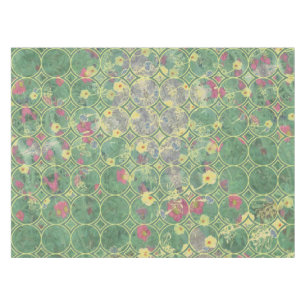 Floral Green Tile Tablecloth