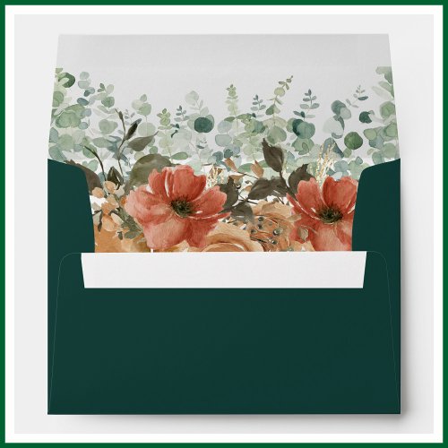 Floral Green Watercolor Wedding     Envelope