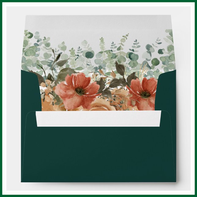Floral Green Watercolor Wedding     Envelope (Creator Uploaded)