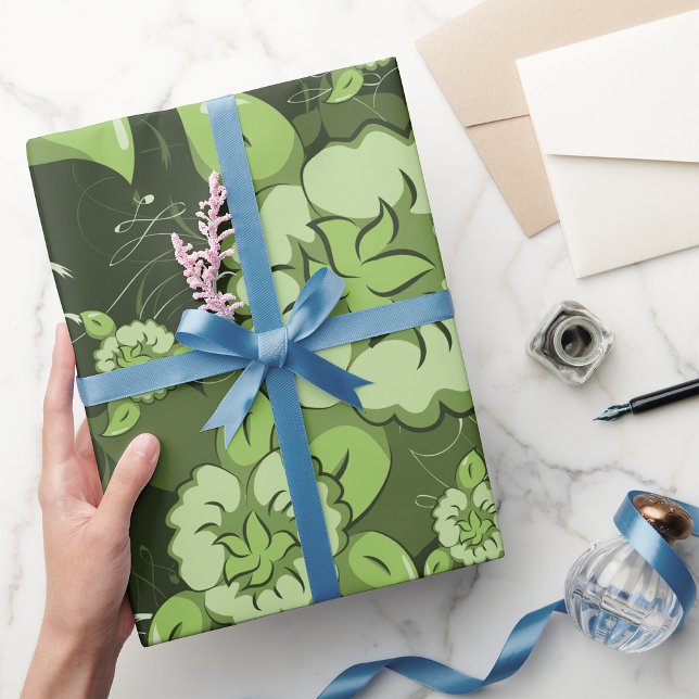 Floral Green Wrapping Paper (Creator Uploaded)
