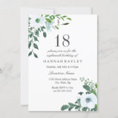 Floral Greenery 18th Birthday Party Invitation (Front)