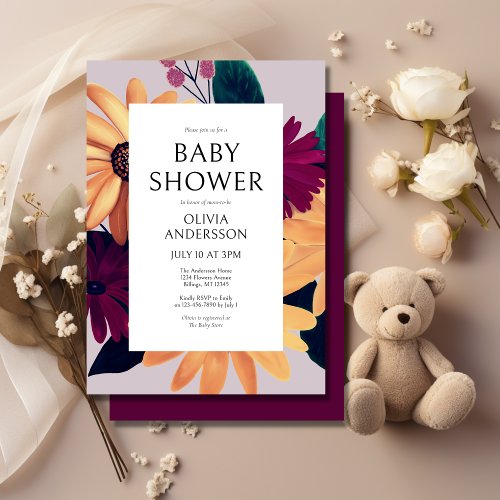Floral Greenery Baby Shower Invitation