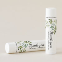 Floral greenery baby shower lip balm favor