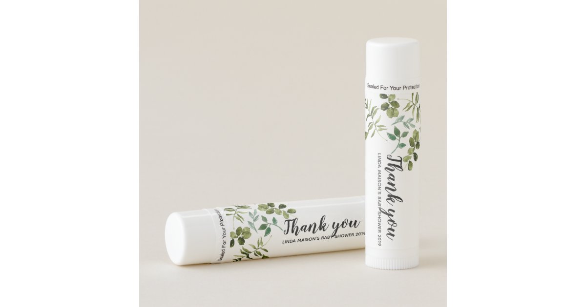 Floral Greenery Baby Shower Lip Balm Favor Zazzle Com