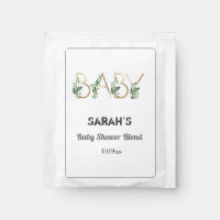 Floral Greenery Baby Slogan Baby Shower Favors Tea Bag Drink Mix