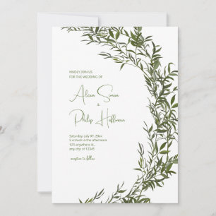 Floral Greenery Card in Watercolor style Wedding
