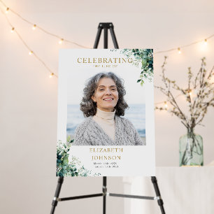 Floral Greenery Celebration of Life Welcome Sign