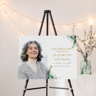 Floral Greenery Celebration of Life Welcome Sign