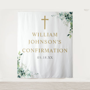 Floral Greenery Confirmation Photo Backdrop