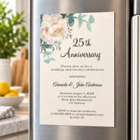 Floral greenery cream 25th wedding anniversary