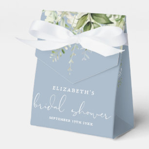 Floral Greenery Dusty Blue Bridal Shower Favor Boxes