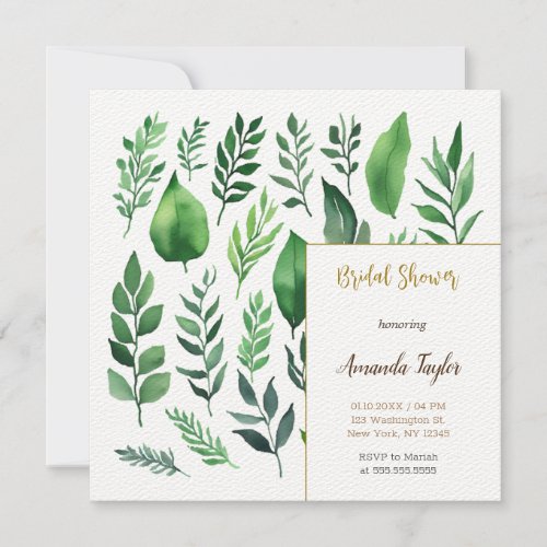 Floral Greenery Elegant Bridal Shower Invitation