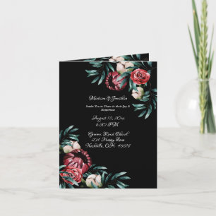 Floral Greenery Elegant Chic Script Name Wedding Invitation