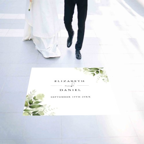 Floral Greenery Elegant Modern Wedding Floor Decals