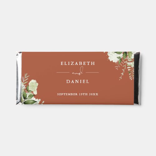 Floral Greenery Elegant Terracotta Wedding Hershey Bar Favors