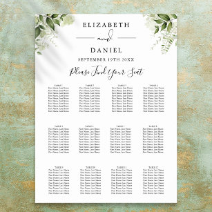 Floral Greenery Elegant Wedding Seating Chart