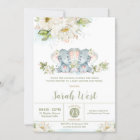 Floral Greenery Elephant Twin Girls Baby Shower 