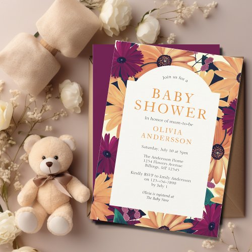 Floral Greenery Gender Neutral Baby Shower  Invitation