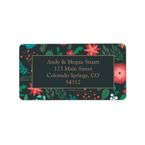 Floral Greenery Holiday Return Address Label