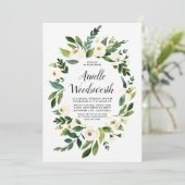Floral Greenery Ivory Bridal Shower Invitations (Standing Front)