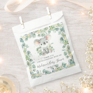 Floral Greenery Koala Baby Boy Shower Birthday Favor Bag