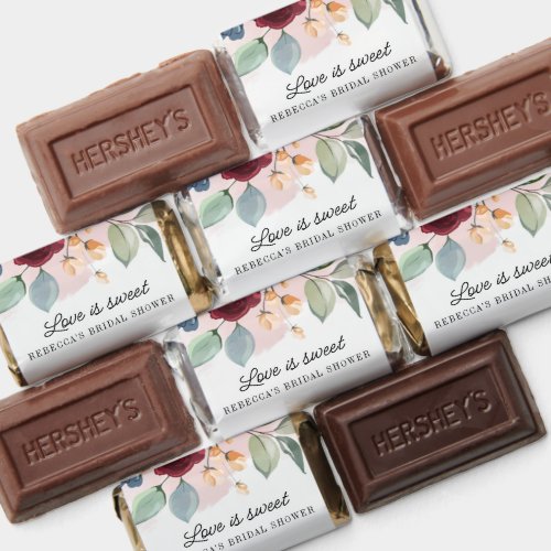 Floral Greenery Love is Sweet Bridal Shower Hersheys Miniatures