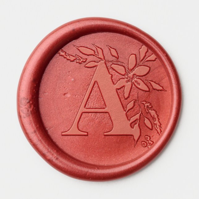 Floral & Greenery Monogram Wax Seal Sticker (Front)