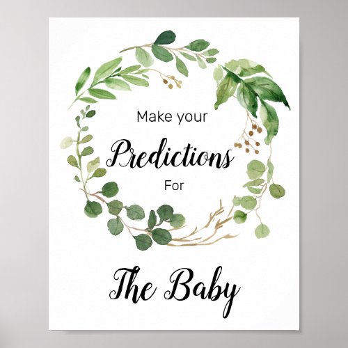 Floral Greenery  Predictions for Baby Sign