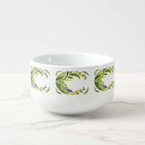 Floral Greenery Professional Trendy Minimalist Soup Mug