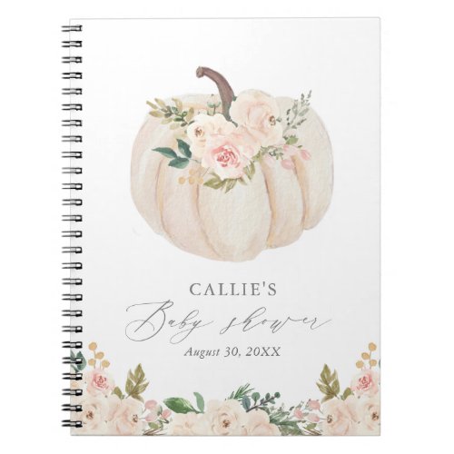 Floral Greenery Pumpkin Baby Shower Guest Book