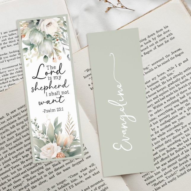 Floral Greenery Religious Bible Verse Custom Bookmarks (Creator Uploaded)