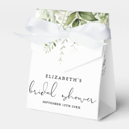 Floral Greenery Script Bridal Shower Favor Boxes