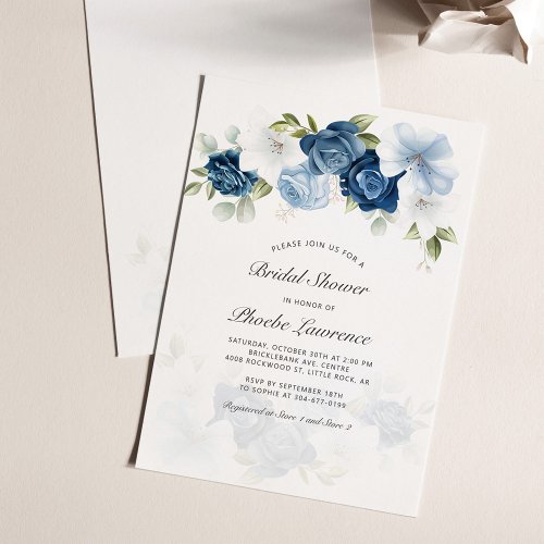 Floral Greenery Script Bridal Shower Invitation