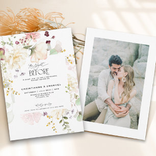 Floral Greenery The Night Before Rehearsal Dinner Invitation