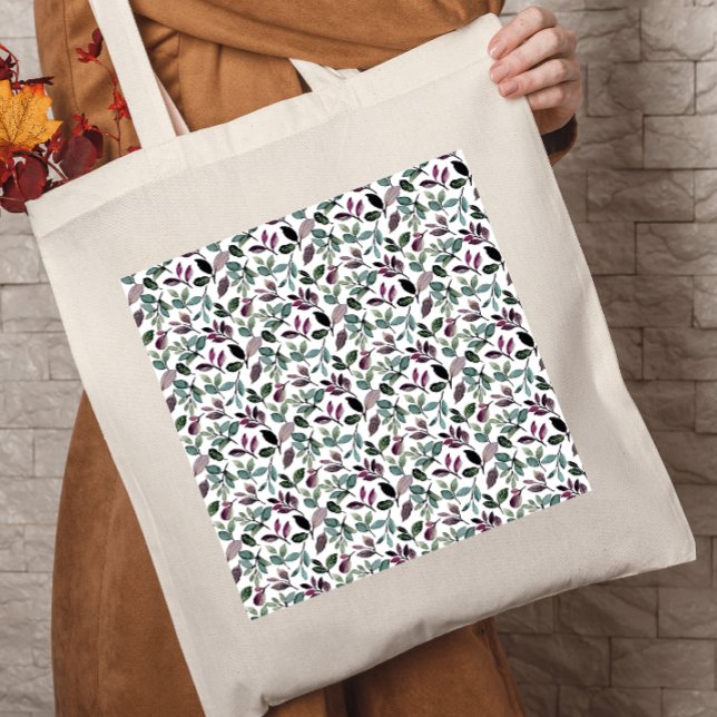 Floral Greenery Watercolor Seamless Pattern Tote Bag (Creator Uploaded)