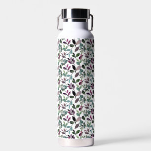 Floral Greenery Watercolor Seamless Pattern Water Bottle