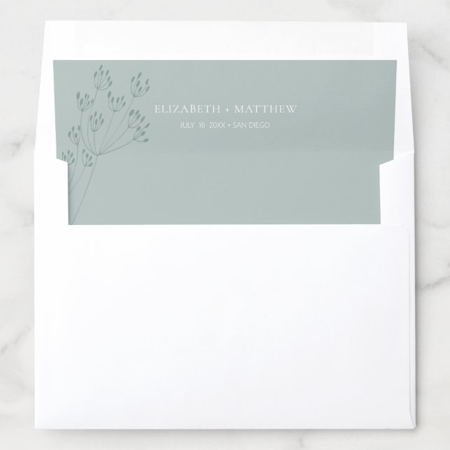 Floral Greenery Wedding Envelope Liner (In Envelope)