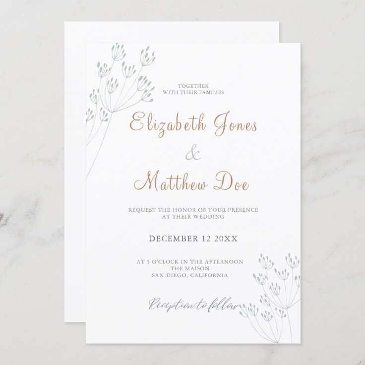 Floral Greenery Wedding Invitation 