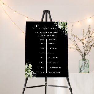 Floral Greenery Wedding Itineray Timeline Sign