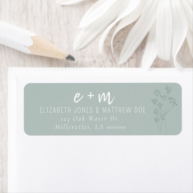 Floral Greenery Wedding Label (Insitu)
