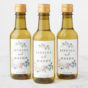 Floral Greenery Wedding Mini Wine Labels