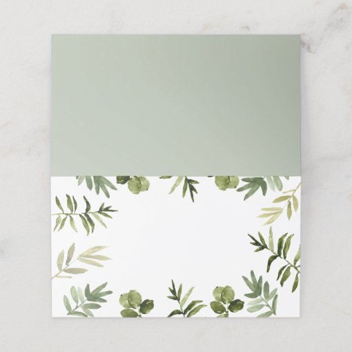 Floral greenery wedding place cards | Zazzle