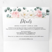 Floral Greenery Wedding Tri-Fold Invitations (Inside First)