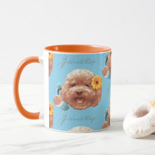 Floral Greeting: Smiling Toy Poodle Selfie Art Mug