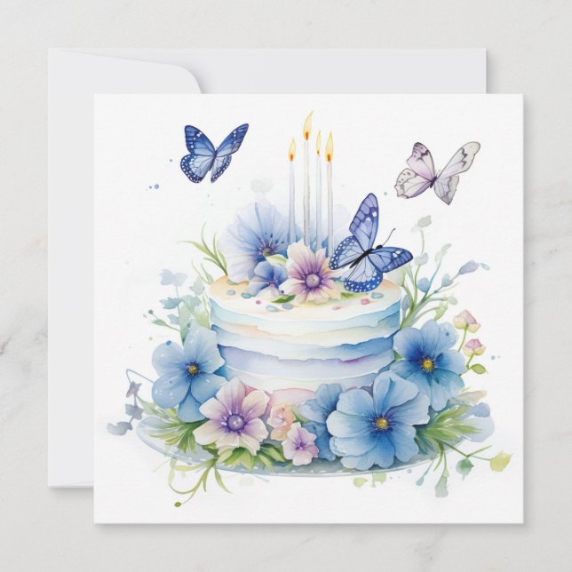 Floral Greetings: Enchanted Garden Birthday Card (Front)