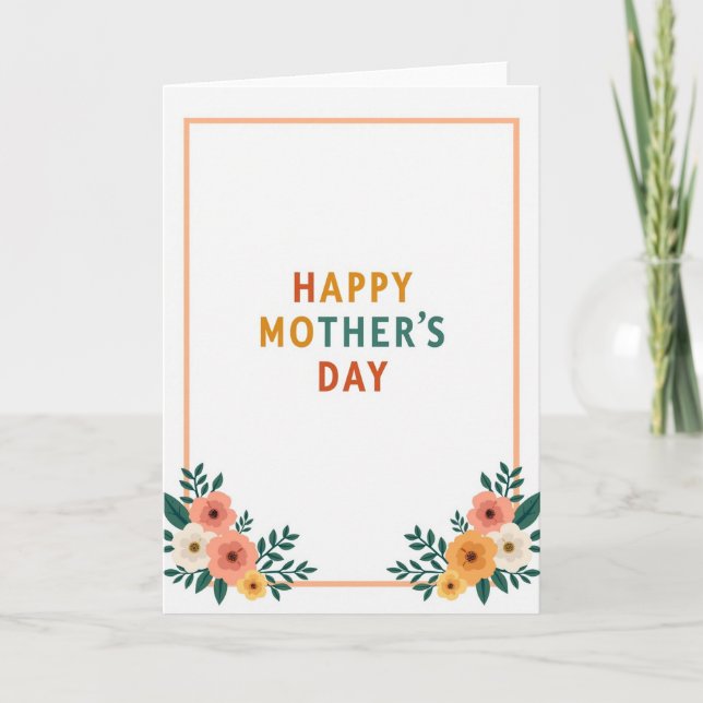 Floral Greetings Message Card (Front)